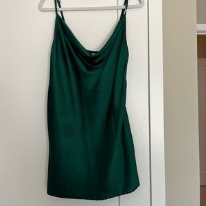 Green Silk Dress with Adjustable Straps